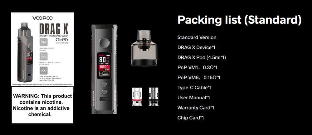 Voopoo Drag X 80W Pod Kit System for sale